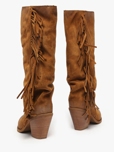 Laarzen Met Hak Uit Leder Metisse Bruin women XD1040 ander zicht 2